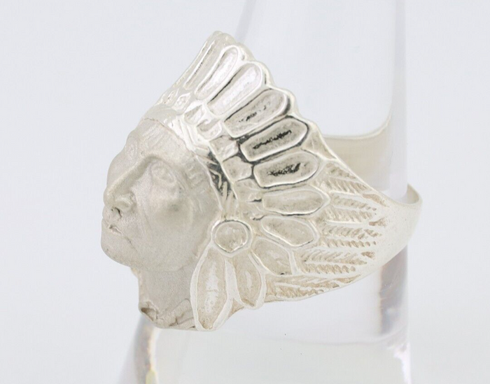 Indian Chief Ring 925 Sterling Silver SOLID CAST 925 STERLING SILVER Size 9.75