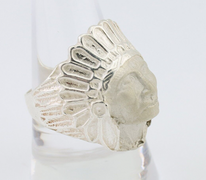 Indian Chief Ring 925 Sterling Silver SOLID CAST 925 STERLING SILVER Size 9.75