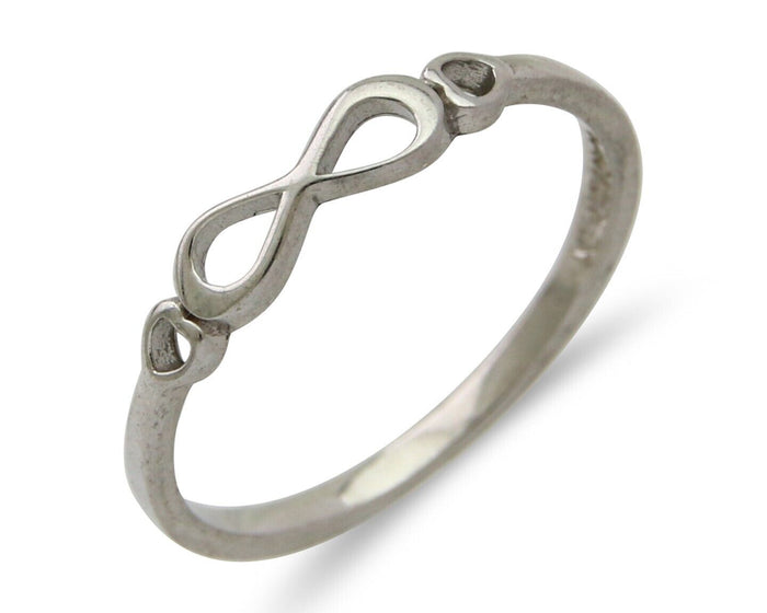 Infinity Heart Promise Ring 925 Solid Silver Size 6.0