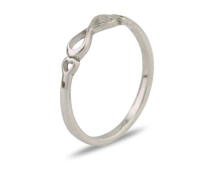 Infinity Heart Promise Ring 925 Solid Silver Size 6.0