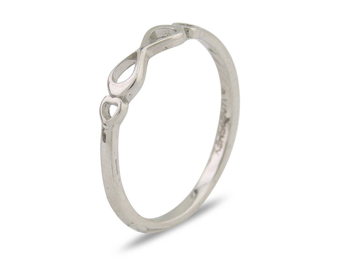 Infinity Heart Promise Ring 925 Solid Silver Size 6.0