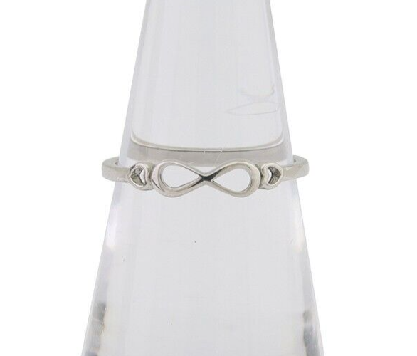 Infinity Heart Promise Ring 925 Solid Silver Size 6.0