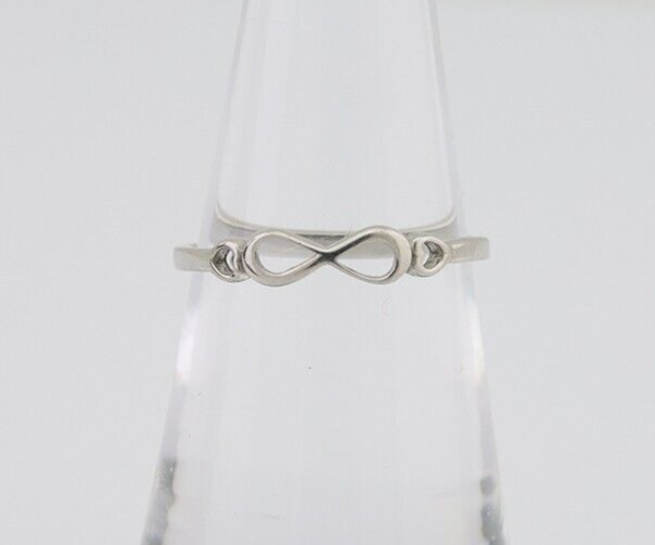 Infinity Heart Promise Ring 925 Solid Silver Size 6.0