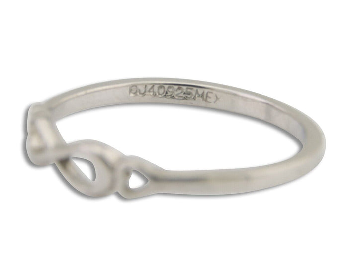 Infinity Heart Promise Ring 925 Solid Silver Size 6.0