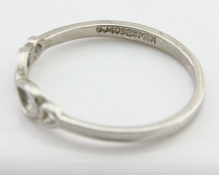 Infinity Heart Promise Ring 925 Solid Silver Size 6.0