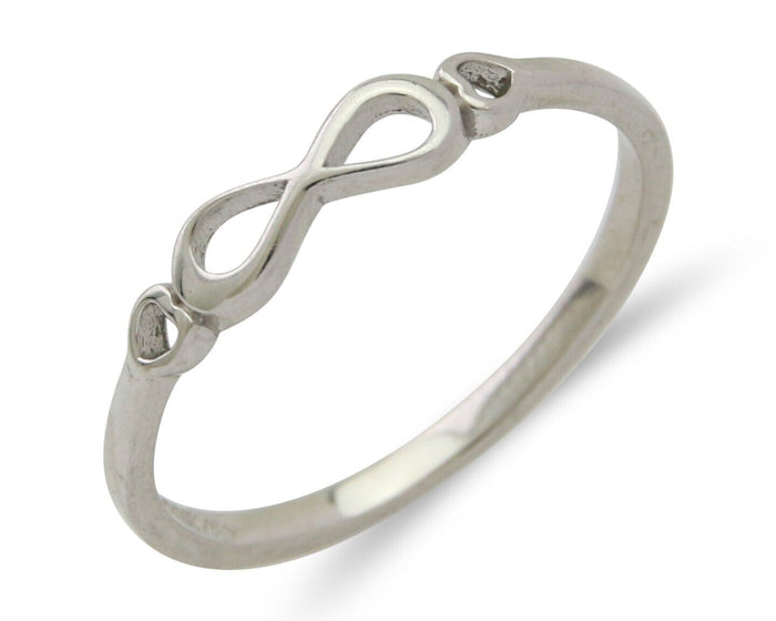 Infinity Heart Promise Ring 925 Solid Silver Size 7.0