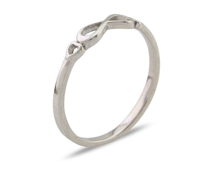 Infinity Heart Promise Ring 925 Solid Silver Size 7.0