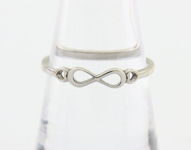 Infinity Heart Promise Ring 925 Solid Silver Size 7.0