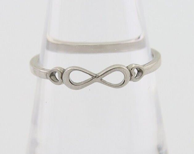 Infinity Heart Promise Ring 925 Solid Silver Size 7.0