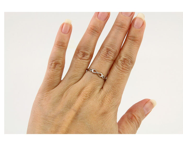 Infinity Heart Promise Ring 925 Solid Silver Size 7.0