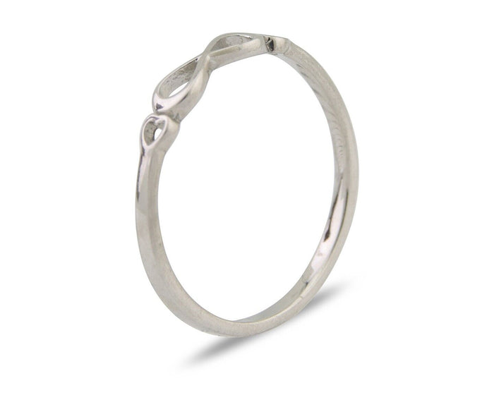 Infinity Heart Promise Ring 925 Solid Silver Size 7.25