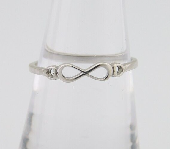 Infinity Heart Promise Ring 925 Solid Silver Size 7.25