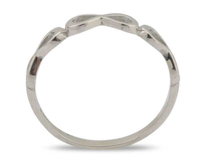Infinity Heart Promise Ring 925 Solid Silver Size 8.0