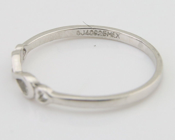 Infinity Heart Promise Ring 925 Solid Silver Size 8.0