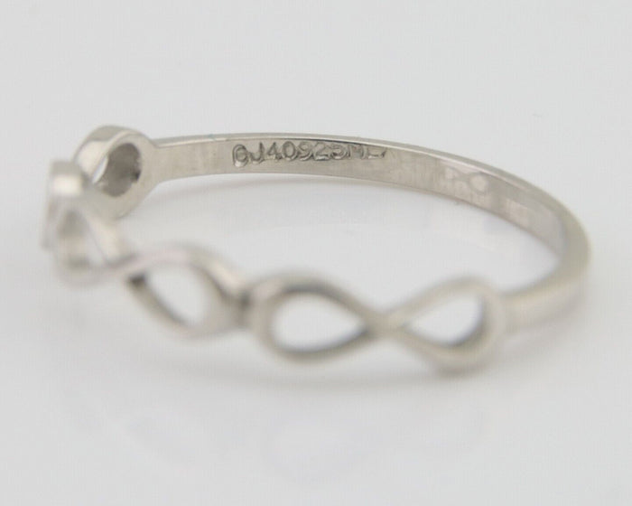 Infinity Heart Promise Ring 925 Solid Silver Size 8.0