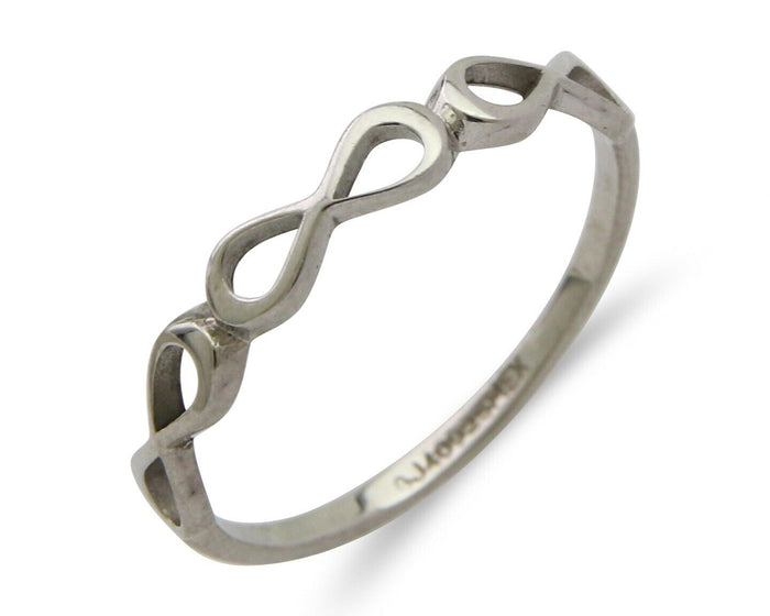 Infinity Heart Promise Ring 925 Solid Silver Size 8.25