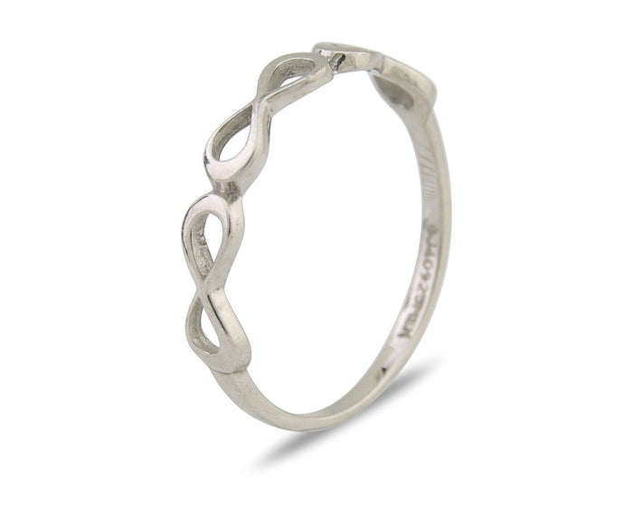 Infinity Heart Promise Ring 925 Solid Silver Size 8.25