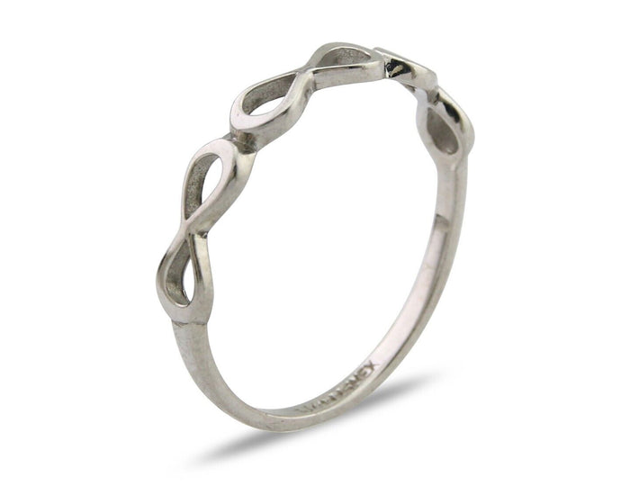 Infinity Heart Promise Ring 925 Solid Silver Size 8.25