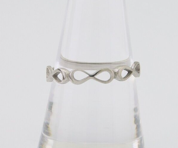 Infinity Heart Promise Ring 925 Solid Silver Size 8.25