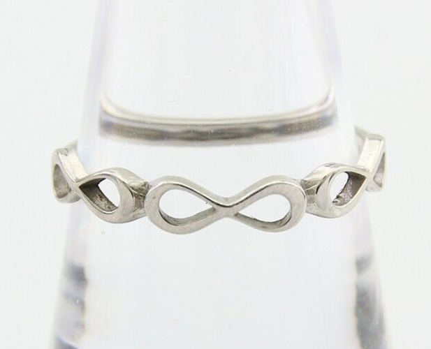 Infinity Heart Promise Ring 925 Solid Silver Size 8.25