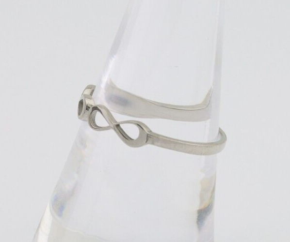Infinity Heart Promise Ring 925 Solid Silver Size 8.25