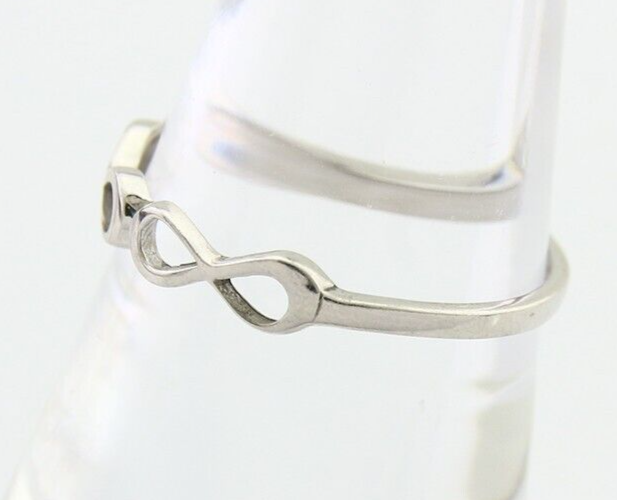Infinity Heart Promise Ring 925 Solid Silver Size 8.25