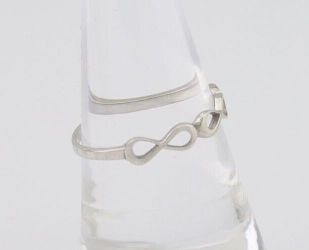 Infinity Heart Promise Ring 925 Solid Silver Size 8.25