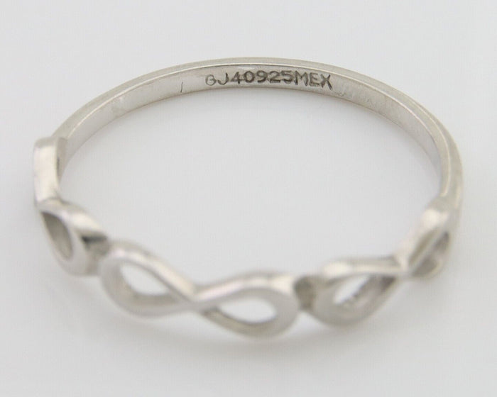 Infinity Heart Promise Ring 925 Solid Silver Size 8.25