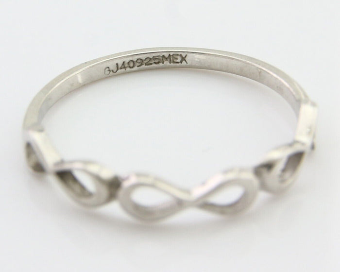 Infinity Heart Promise Ring 925 Solid Silver Size 8.25