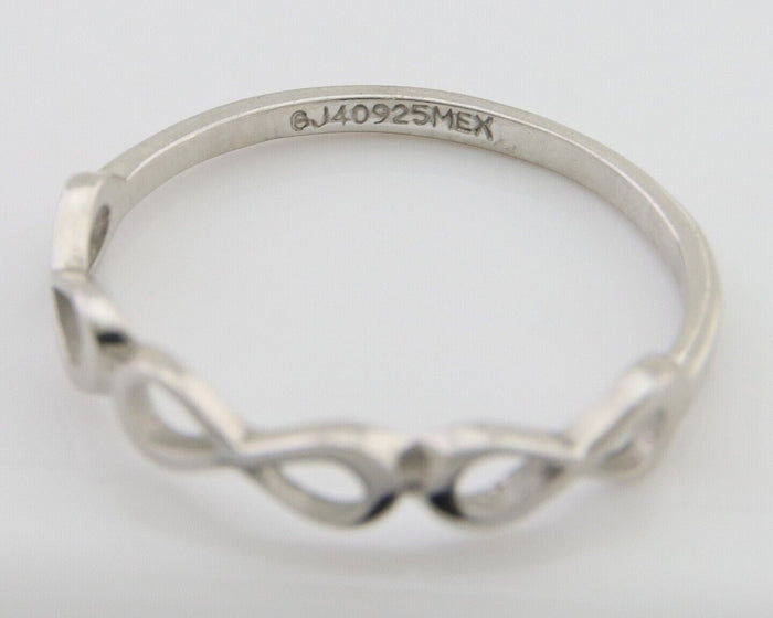 Infinity Heart Promise Ring 925 Solid Silver Size 8.25