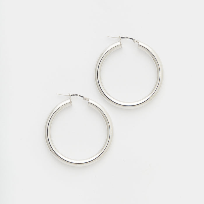 Joan Hoops in Silver Size Large