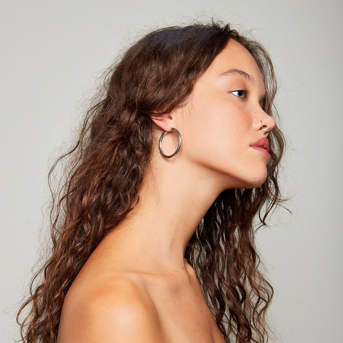 Joan Hoops in Silver Size Large
