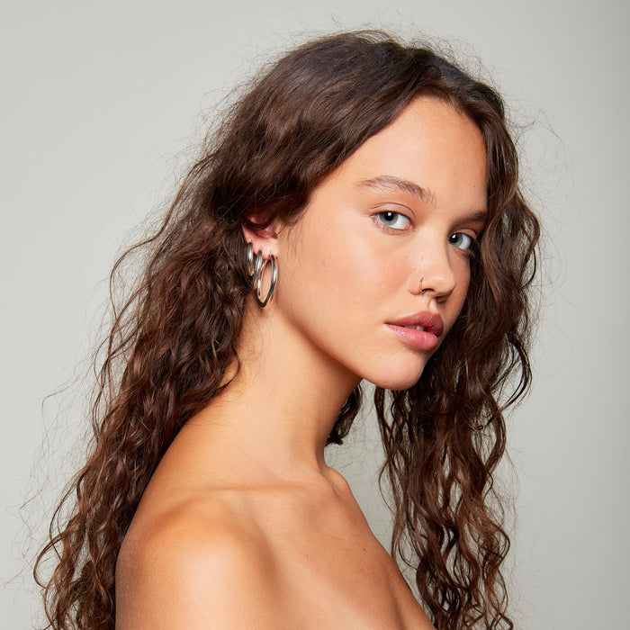 Joan Hoops in Silver Size Large