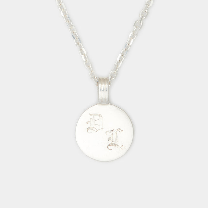 Joan Initial Medallion in Silver For Him