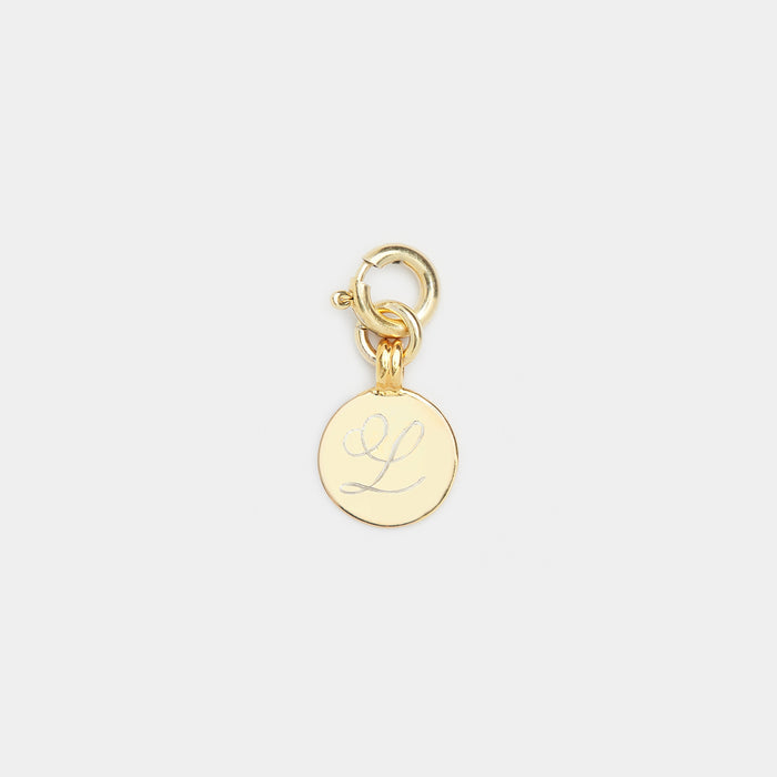 Lillie Initial Charm in Gold size Small