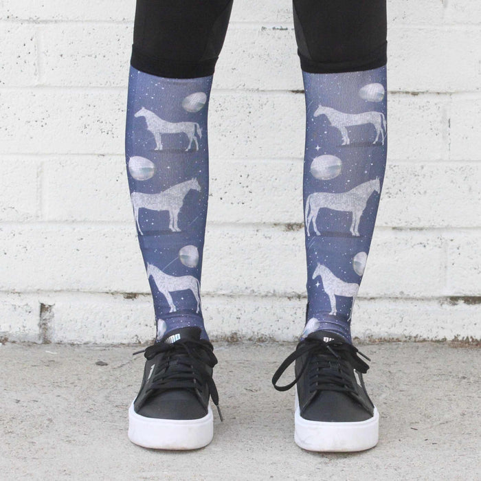 Disco Horse limited edition equestrian boot socks, additional view