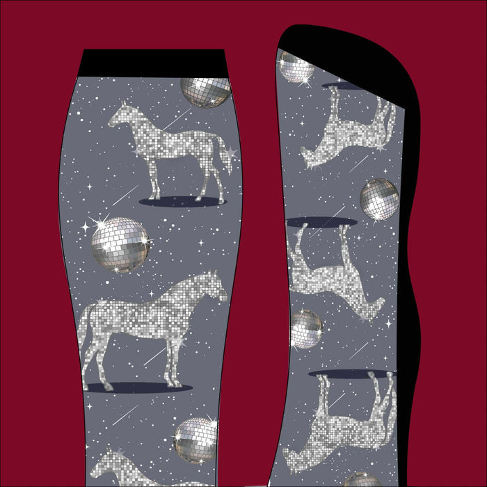 Disco Horse limited edition equestrian boot socks, additional view