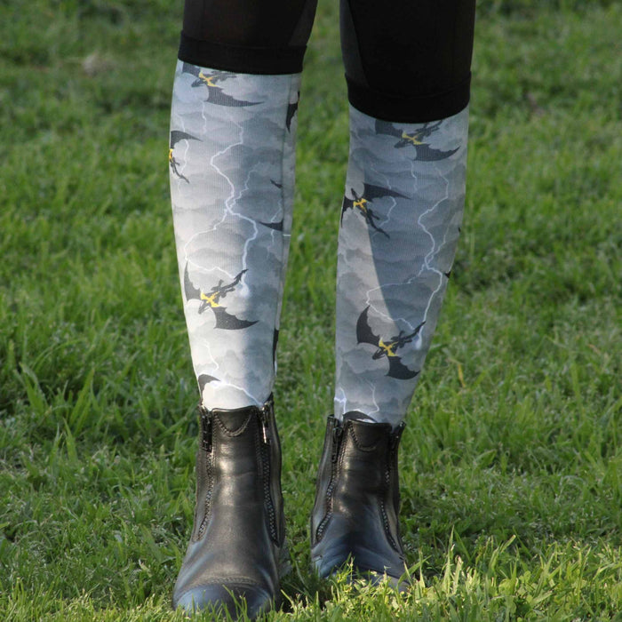 Fourth Wing limited edition equestrian boot socks with fourth wing dragon fantasy, by Dreamers & Schemers