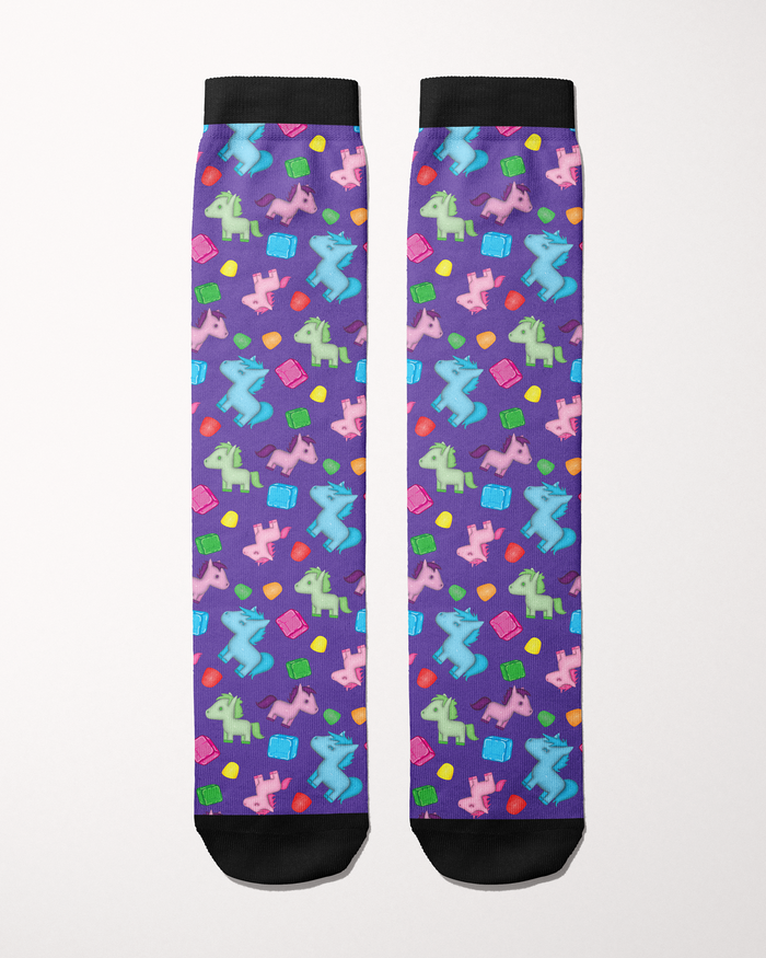 Limited Edition Neigh Doh Boot Socks made in USA, one pair, print to order, no returns