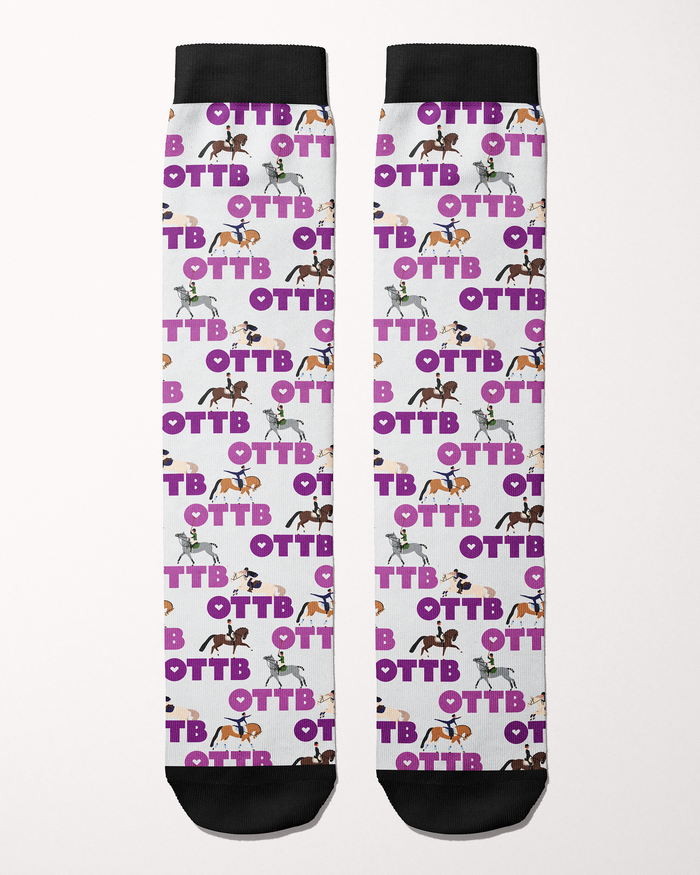Pair of Limited Edition New Job New Me Boot Socks made in the USA, styled for new beginnings