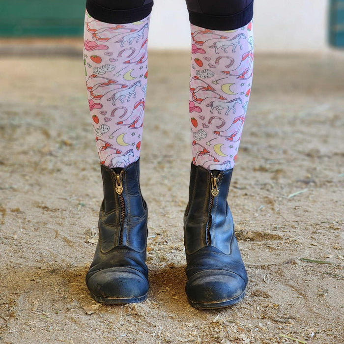 Pink Pony Club limited edition equestrian boot socks, by Dreamers & Schemers