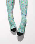 Ice Cream Cone Man secret limited edition boot socks in blue, by Dreamers & Schemers