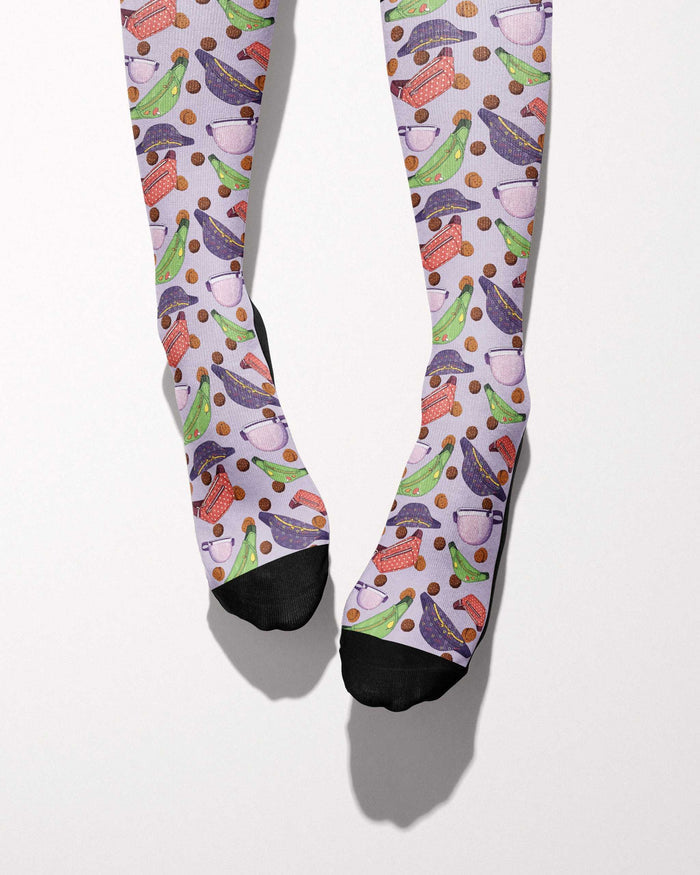 Snack Pack Boot secret limited edition boot socks in blue, by Dreamers & Schemers