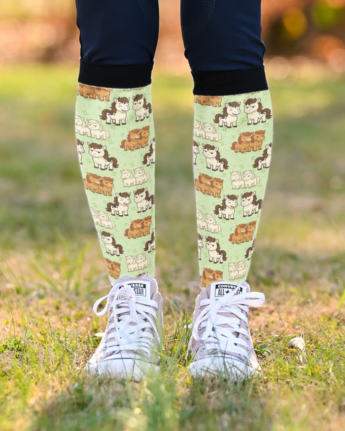 :  Gemini Zodiac limited edition equestrian boot socks, by Dreamers & Schemers