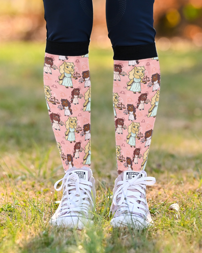 :  Libra Zodiac limited edition equestrian boot socks, by Dreamers & Schemers