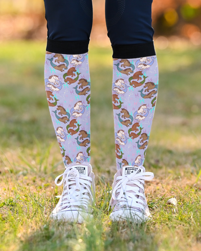 :  Pisces Zodiac limited edition equestrian boot socks, by Dreamers & Schemers