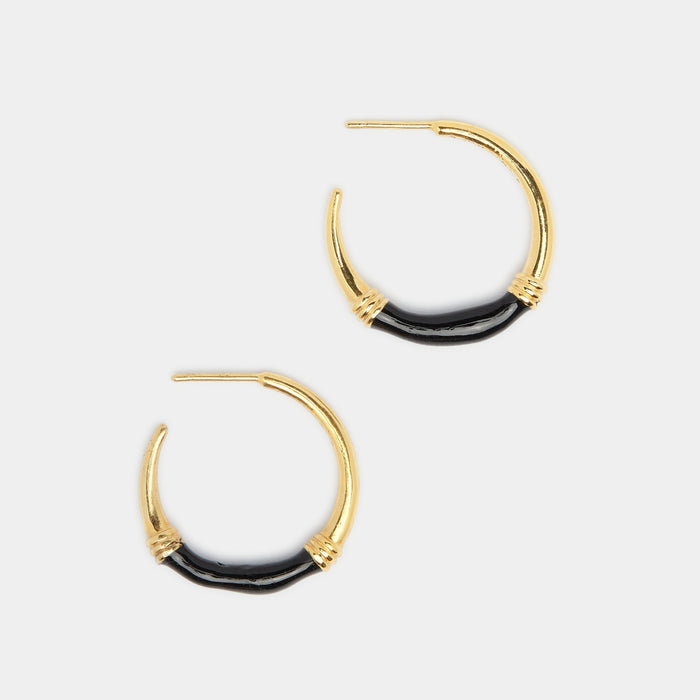 Lola Black Golden Hoops