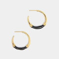 Lola Black Golden Hoops