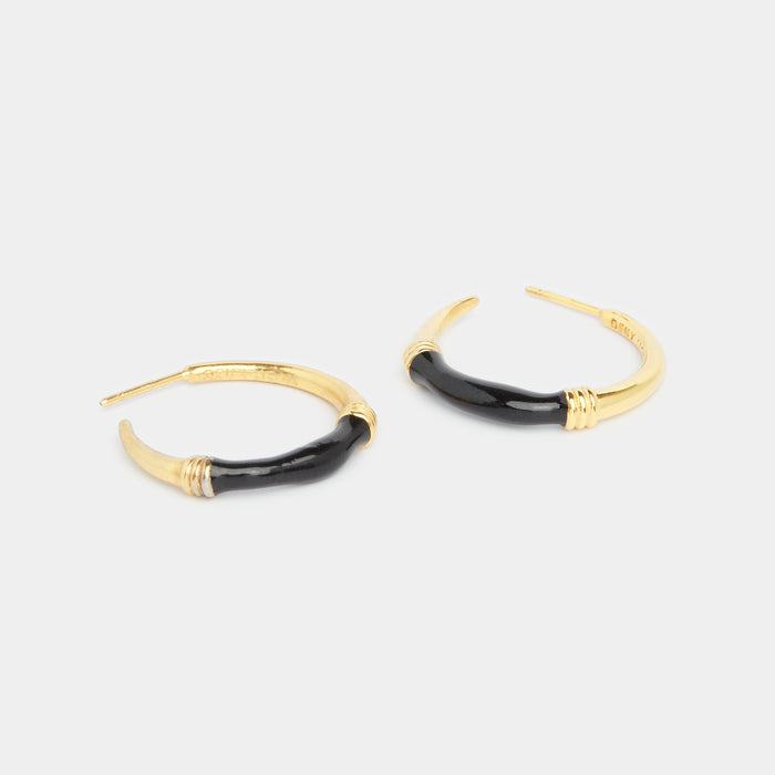 Lola Black Golden Hoops