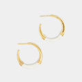 Lola White Golden Hoops